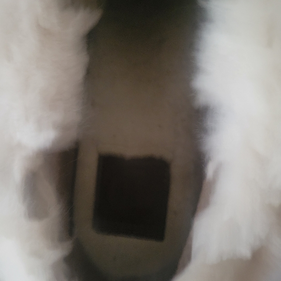 TORY BURCH Suede Fur Trim Moccasins size 7 - Picture 4 of 5